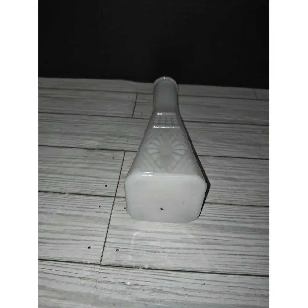 Art Deco Square Milk Glass Vase - Vintage Wedding Farmhouse Style Decor